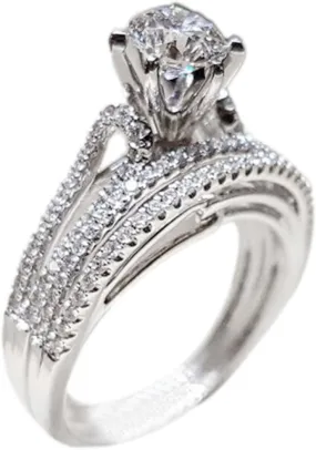 925 Silver Art Decor Princess Wedding Engagement Solitaire Rings Set for Women Simulation Diamond Vintage Ring