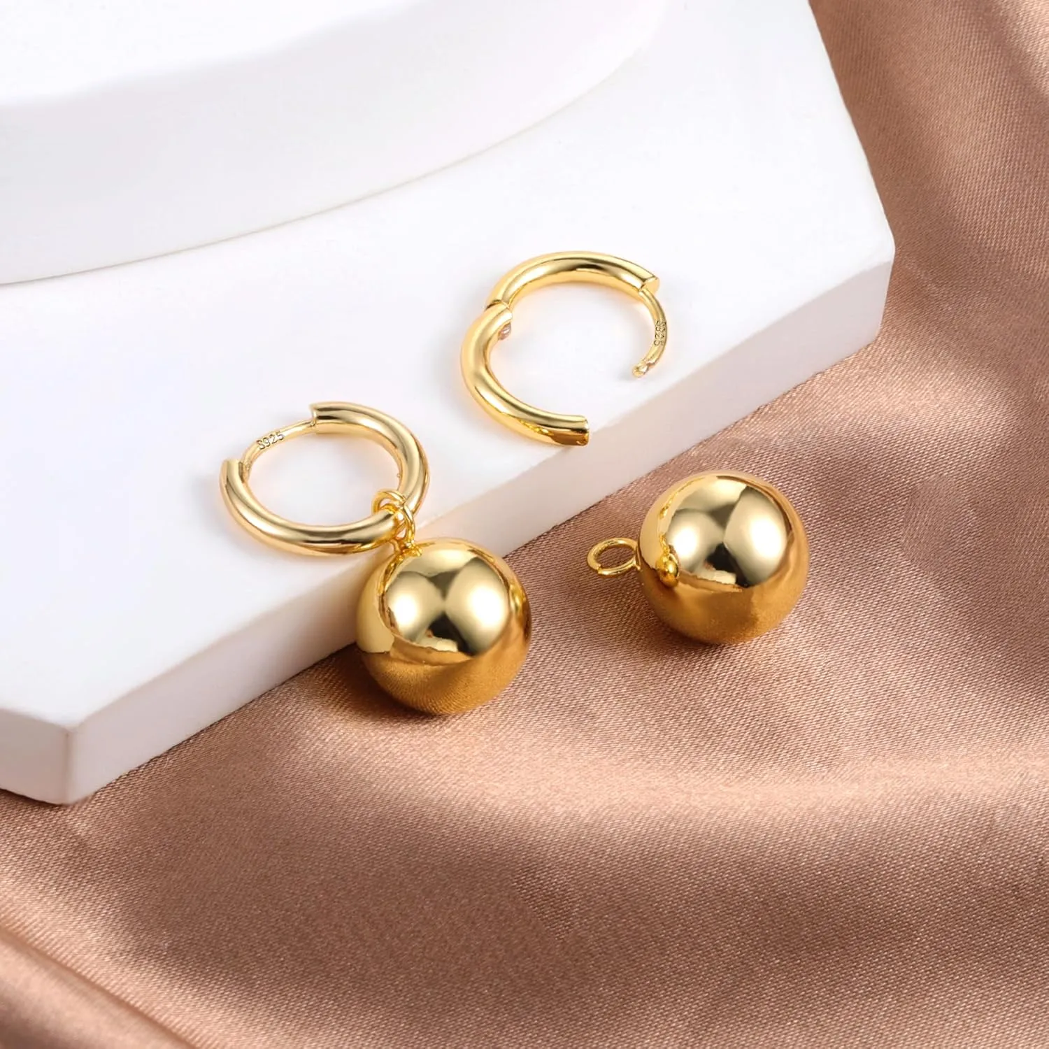 925 Sterling Silver Ball Drop Dangle Earrings Hypoallergenic Ball Drop Earrings for Women Fashion Jewelry
