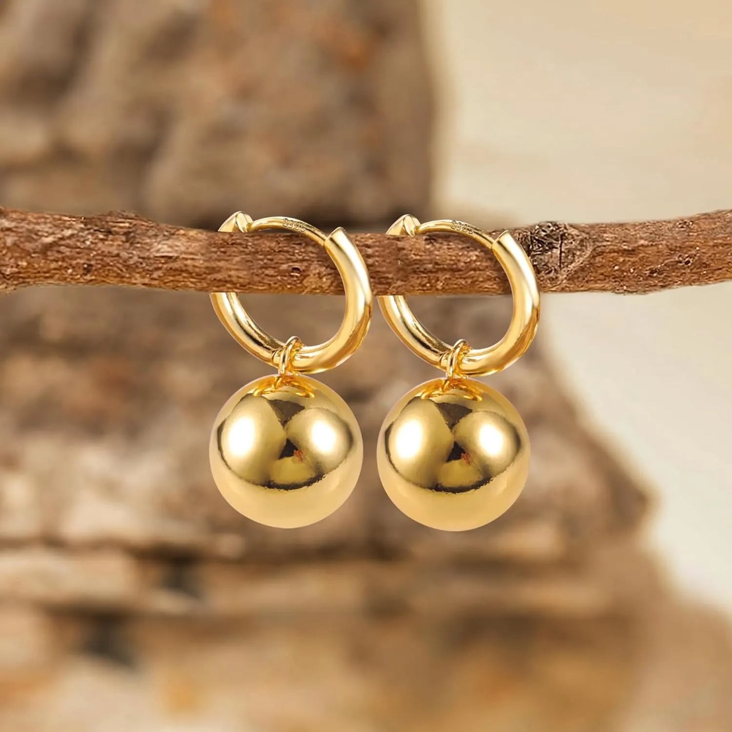 925 Sterling Silver Ball Drop Dangle Earrings Hypoallergenic Ball Drop Earrings for Women Fashion Jewelry