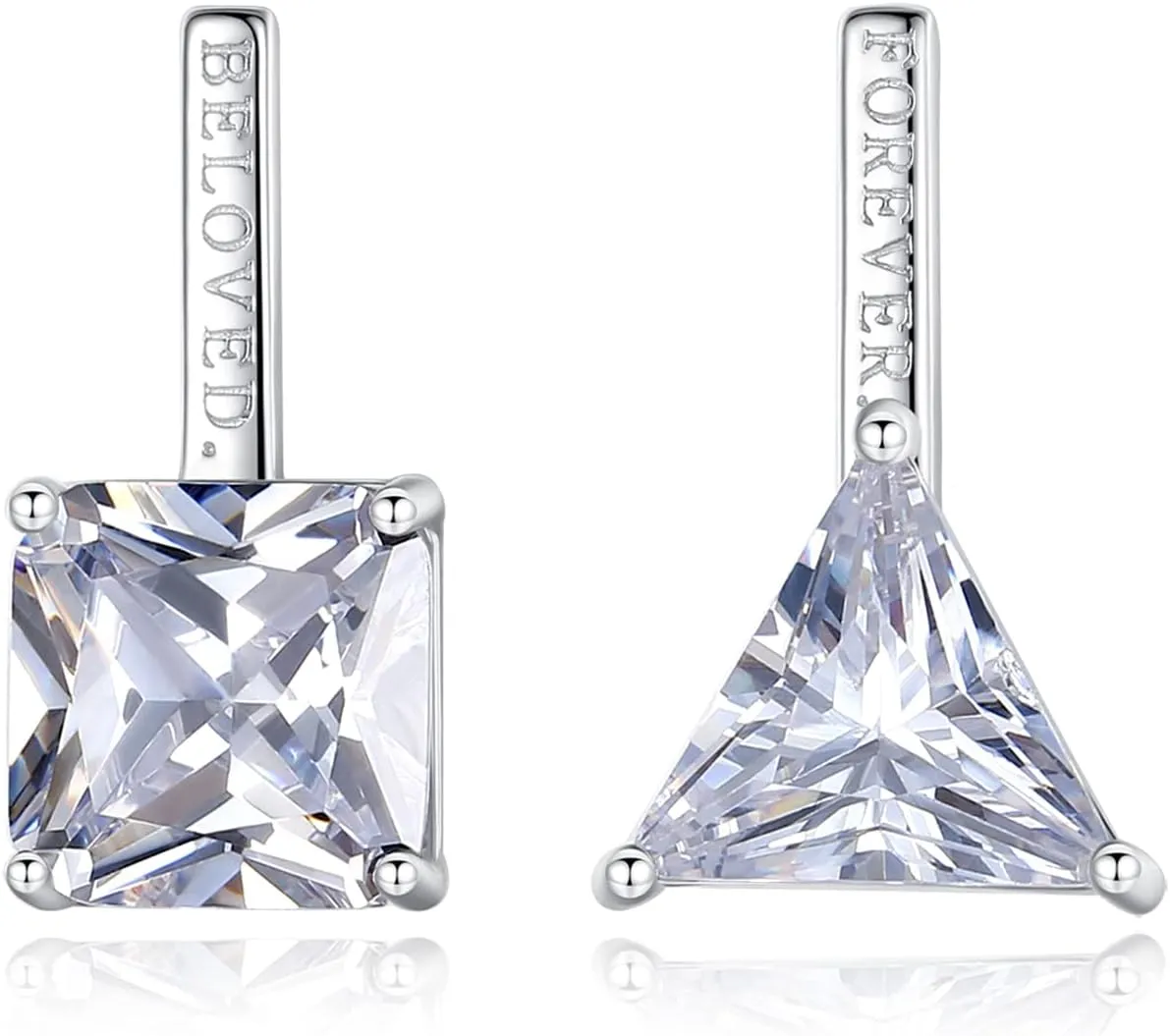 925 Sterling Silver CZ Dangle Drop Stud Earrings for Women, 18K Gold Plated Statement Cubic Zircon Hanging Earrings, Forever Be Loved
