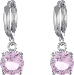 925 Sterling Silver Earrings for Women Moissanite Diamond Dangle Small Hoops Hypoallergenic Anniversary Jewelry Gift