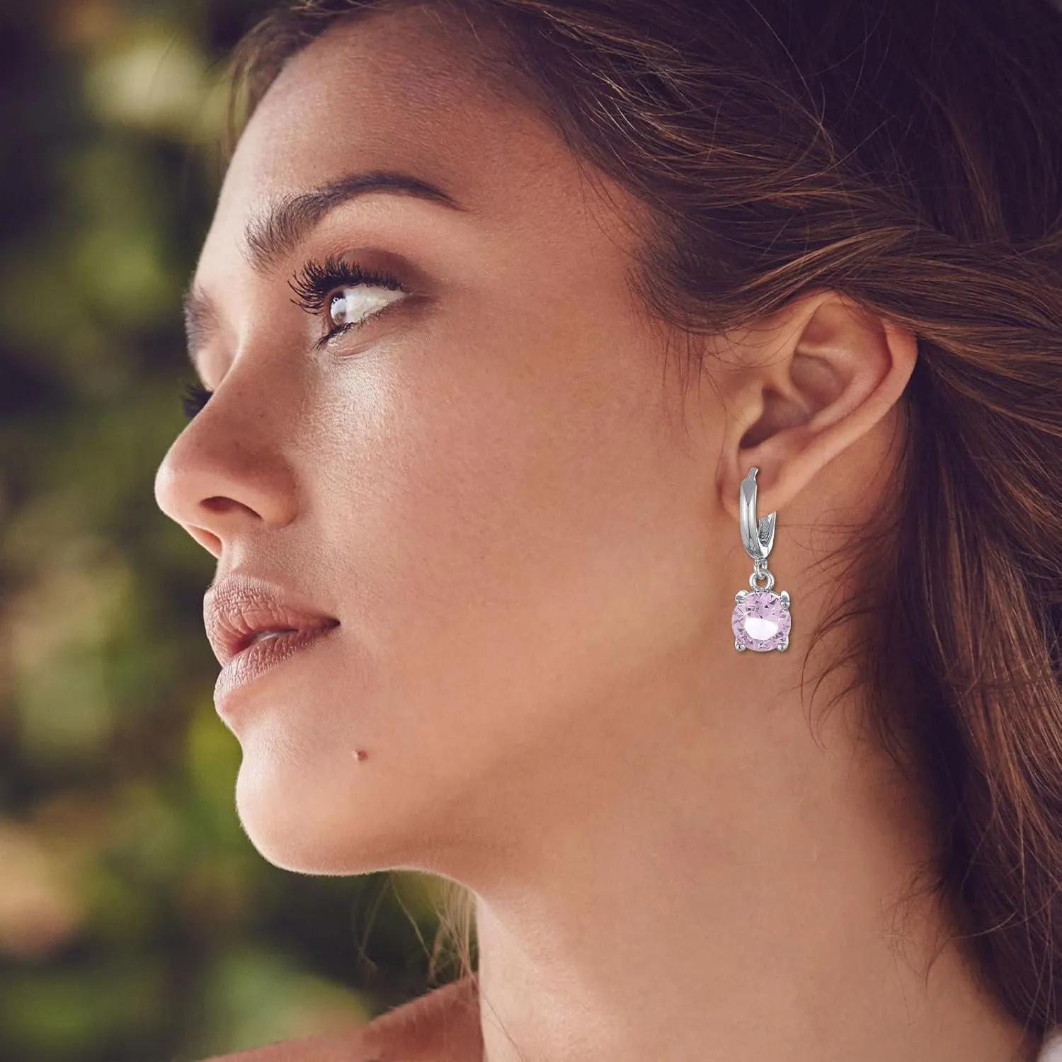 925 Sterling Silver Earrings for Women Moissanite Diamond Dangle Small Hoops Hypoallergenic Anniversary Jewelry Gift