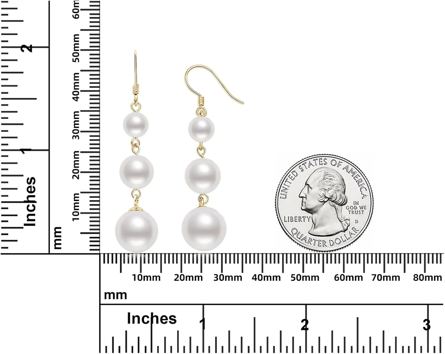 925 Sterling Silver Freshwater Pearl Drop Earrings for Women - June Birthstone Long Dangle Jewelry Gifts for Mom, Wife, Girlfriend