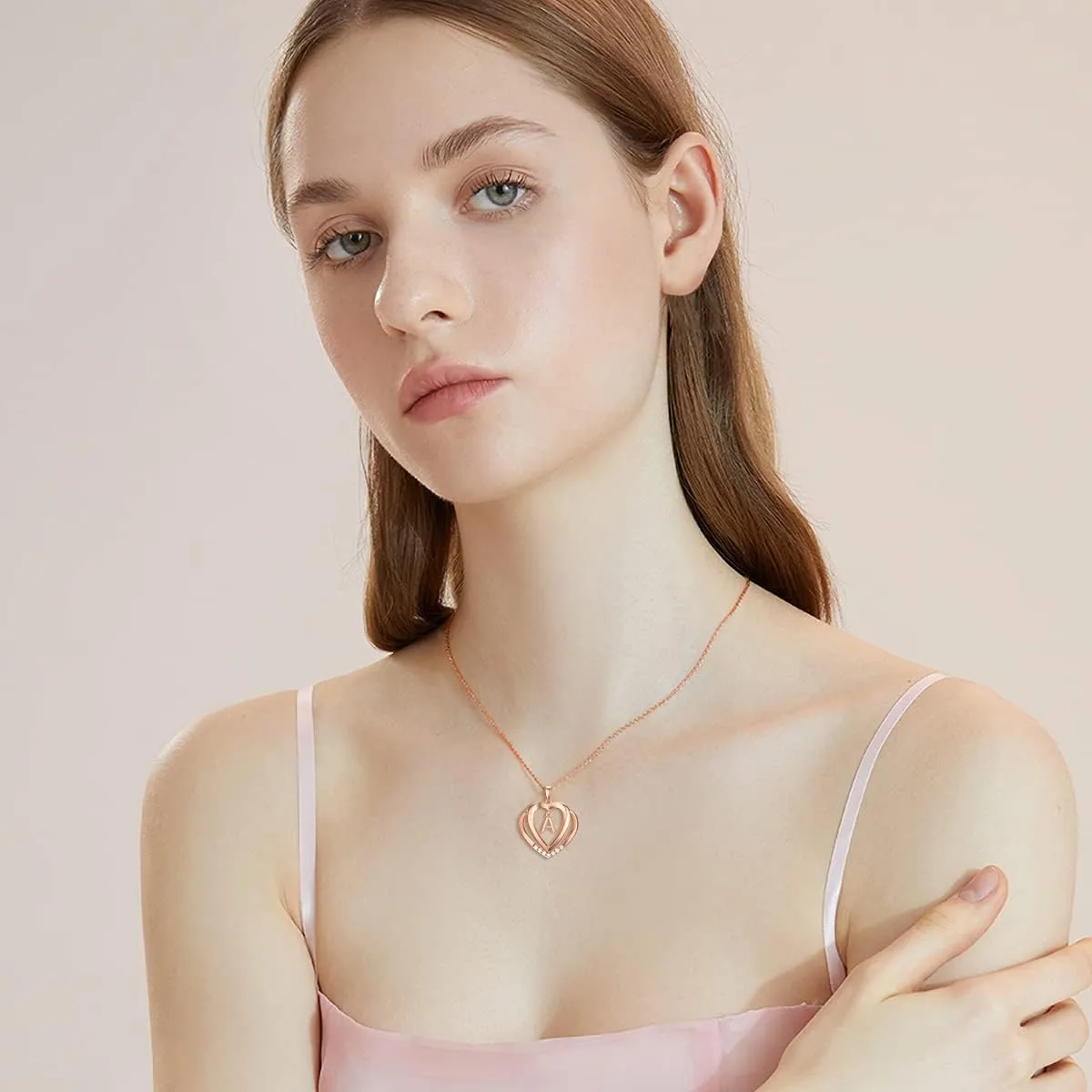 925 Sterling Silver Heart Initial Letter Pendant Necklace with Moissanite Jewelry Birthday Anniversary Mothers Day Christmas Gifts for Her Wife Girlfriend Mom
