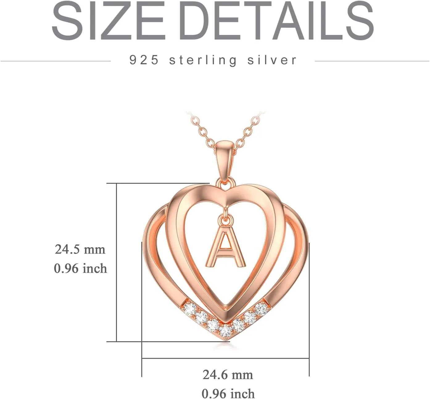 925 Sterling Silver Heart Initial Letter Pendant Necklace with Moissanite Jewelry Birthday Anniversary Mothers Day Christmas Gifts for Her Wife Girlfriend Mom