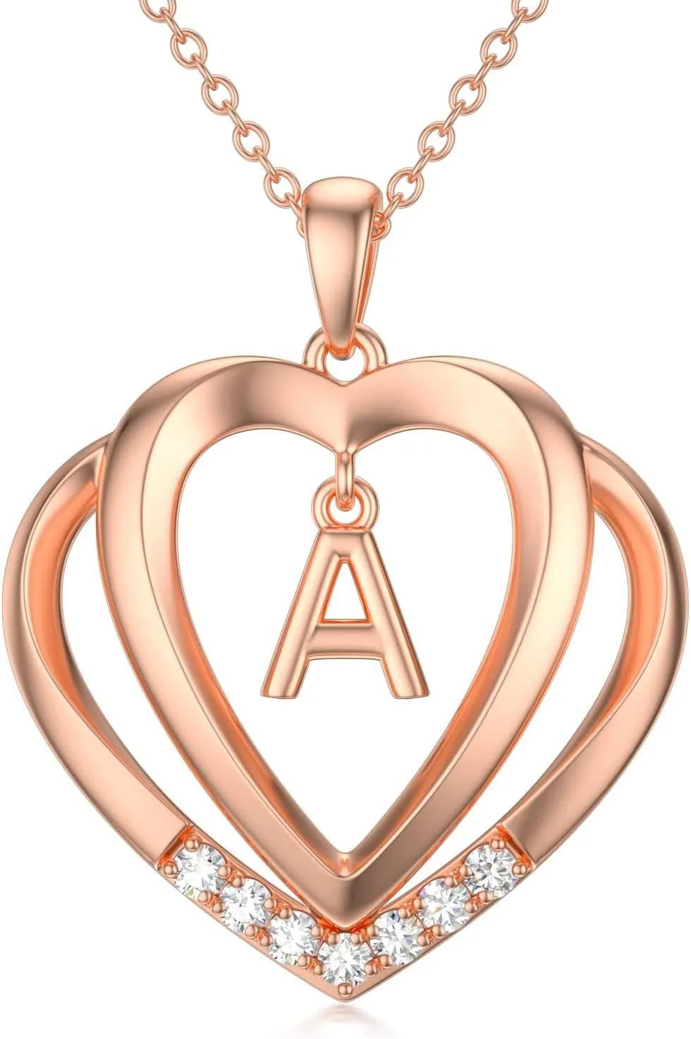 925 Sterling Silver Heart Initial Letter Pendant Necklace with Moissanite Jewelry Birthday Anniversary Mothers Day Christmas Gifts for Her Wife Girlfriend Mom