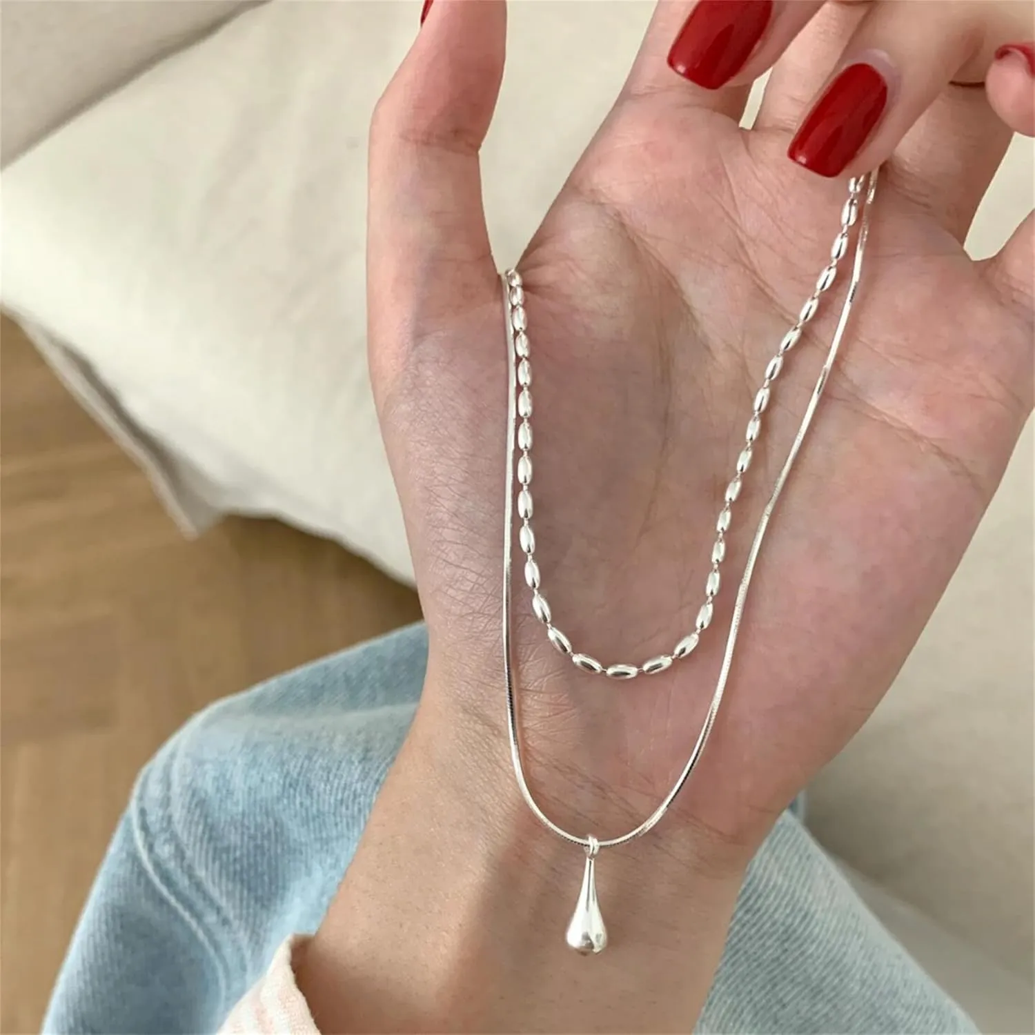 925 Sterling Silver Heartbeat Necklace Trendy Pendant Charming Necklace Cute Necklace for Her Shine Cubic Zirconia Pendant Necklace Women Dainty Diamond Choker Holiday Jewelry Gifts for Mom Wife Lover