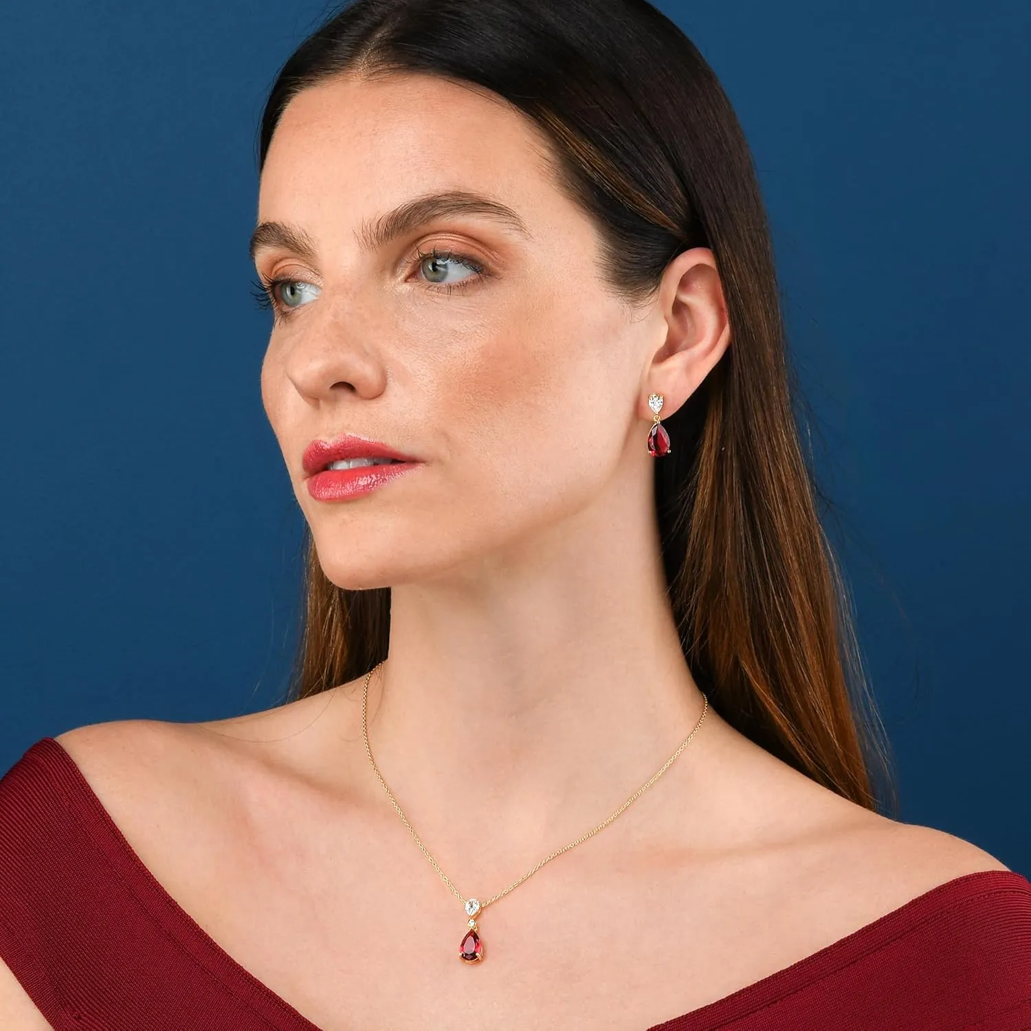 925 Sterling Silver Teardrop Earrings for Women with Colored and White Cubic Zirconia, Sterling Silver Drop Earrings for Women, Elegant Silver, Gold or Rose Gold Dangle Earrings,