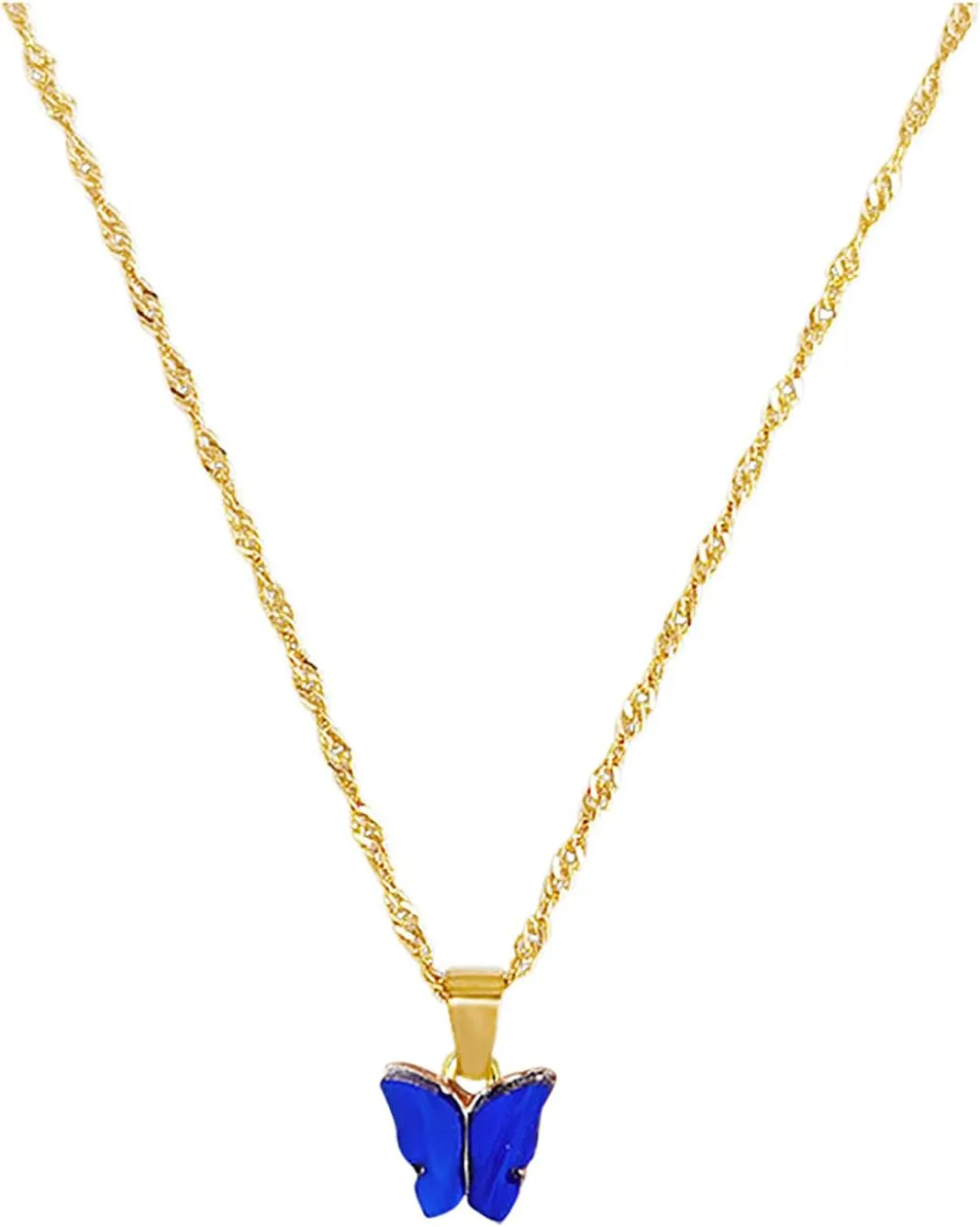 Acrylic Butterfly Pendant Necklace for Lady Simple Chain Necklace Choker Necklace for Birthday Gifts Fashion (G, One Size)