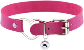 Adjustable Women Leather Choker Necklace Handmade Punk Costume Cosplay Nightclub Heart Neck Collar Choker