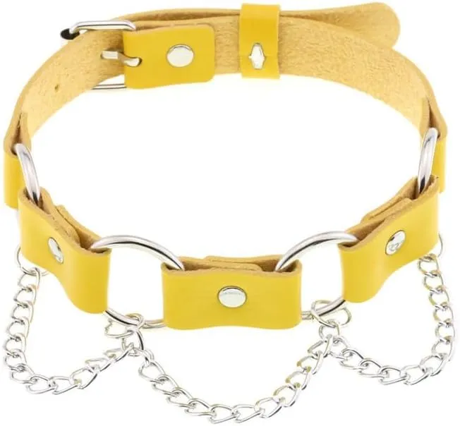 Adjustable Women Punk Choker Necklace Handmade Costume Cosplay Nightclub Party Leather Neck Collar Choker