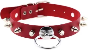 Adjustable Women Rivet Choker Necklace Handmade Costume Cosplay Nightclub Party Punk Leather Neck Collar Choker