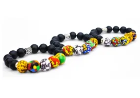 African beaded bracelet, Colourful beaded bracelet, Stretch handbead bracelet, Beaded bracelet for men, Beaded bracelet for women, Traditional beaded bracelets, Ghana handbeads (Size 7)
