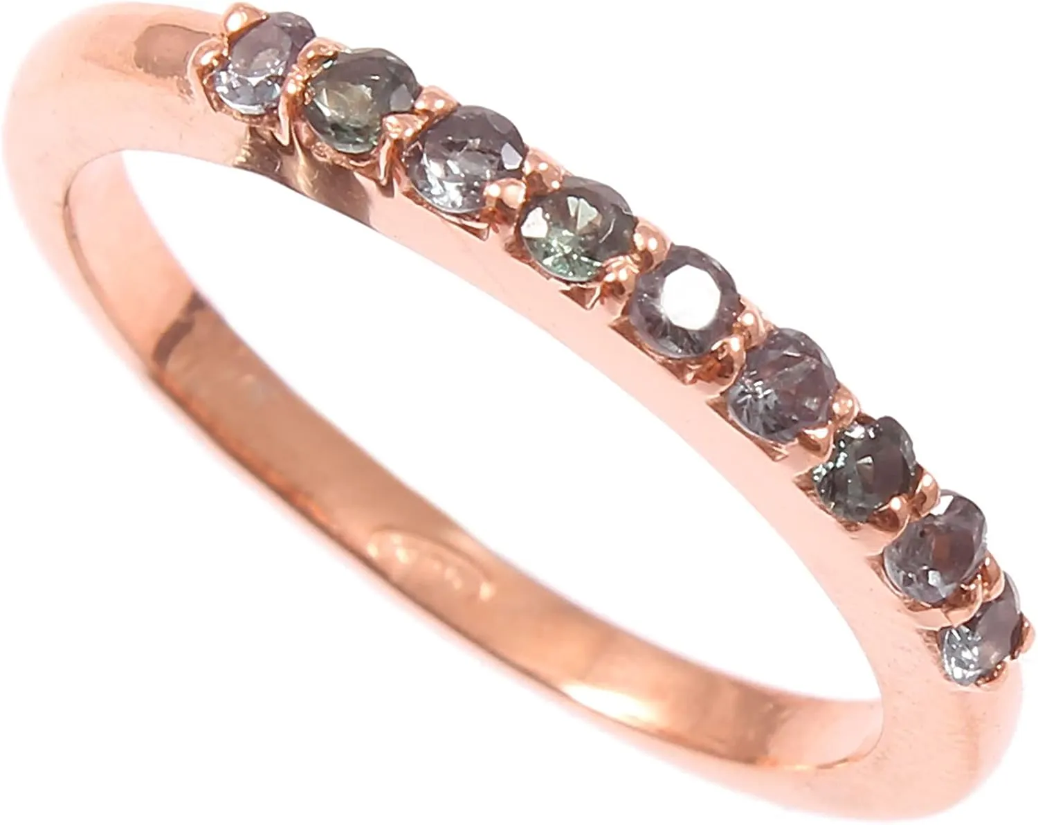 Alexandrite Rose Gold Ring, June Birthstone Ring, Rose Gold Alexandrite Engagement Ring, Color Changing Stone, Promise Ring, Bridal Ring, Eternity Band, Stacking Rings, Mother Rings