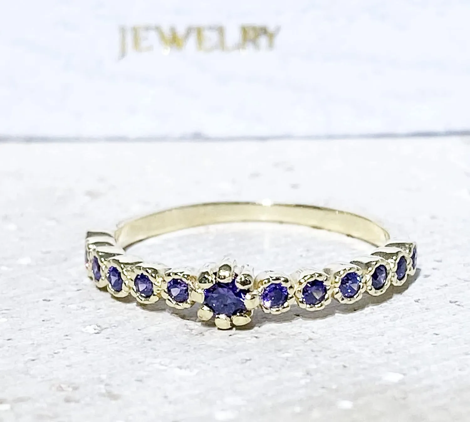 Amethyst Ring - February Ring - Stacking Ring - TIny Ring - Gold Ring - Purple Ring - Dainty Ring - Simple Ring
