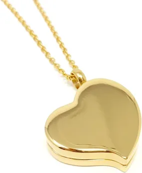 Amour Heart Pill Necklace - Polished Heart Locket with Strong Magnetic Closure - Medication Necklace - Keep Your Medication Securely with You at All Times - 26 Inch Chain