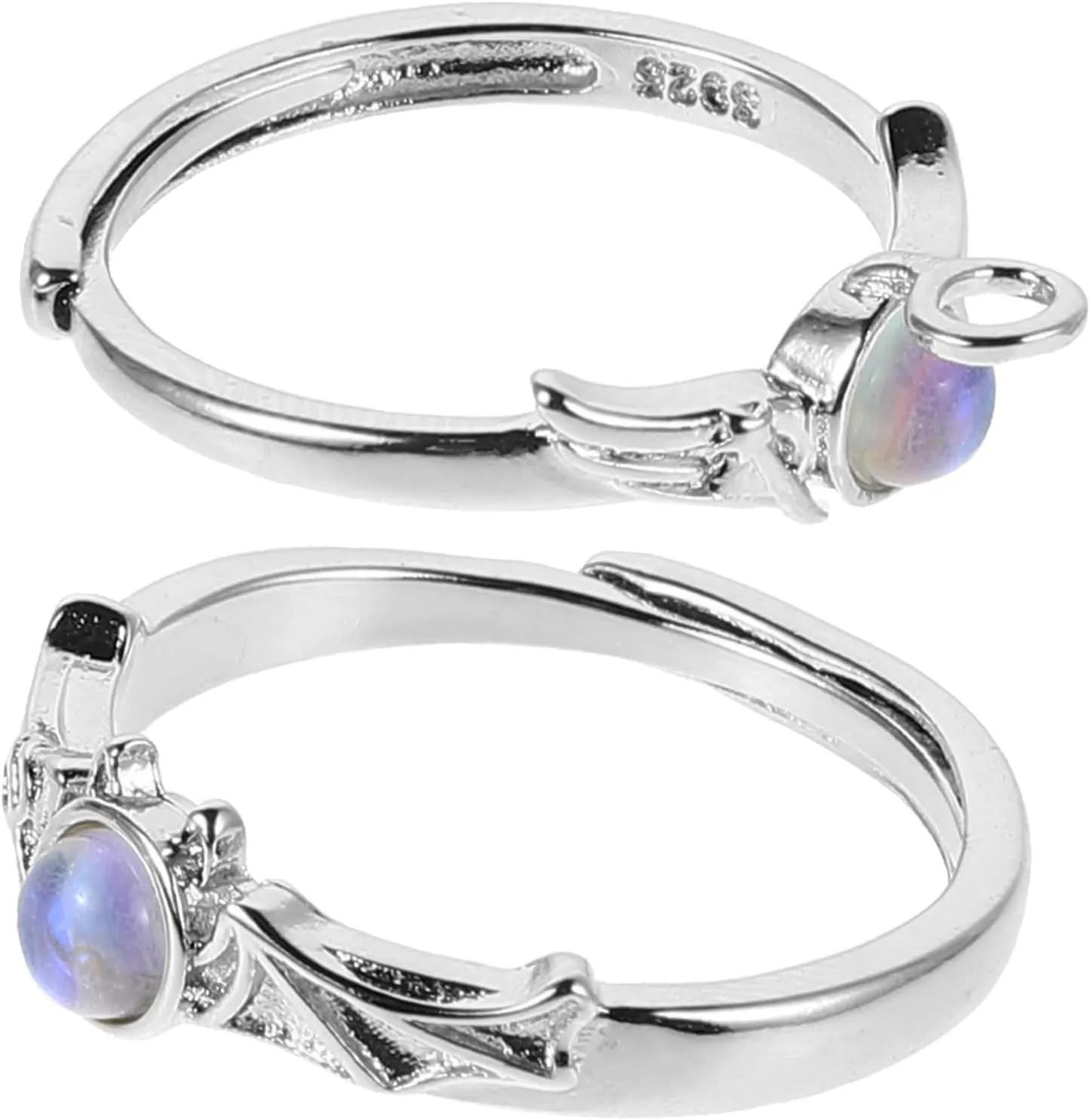 Angel Demon Couple Rings Set Matching Index Finger Rings for Women Angel Jewelry Demon Motif Fashionable