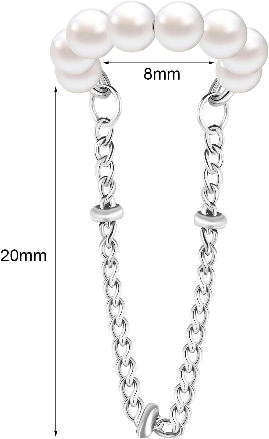 AoedeJ Pearl Ear Cuffs Non Piercing Earrings Ear Cuff Earrings for Women Silver Ear Cuff With Chain Cuff Earrings for Women No Piercing