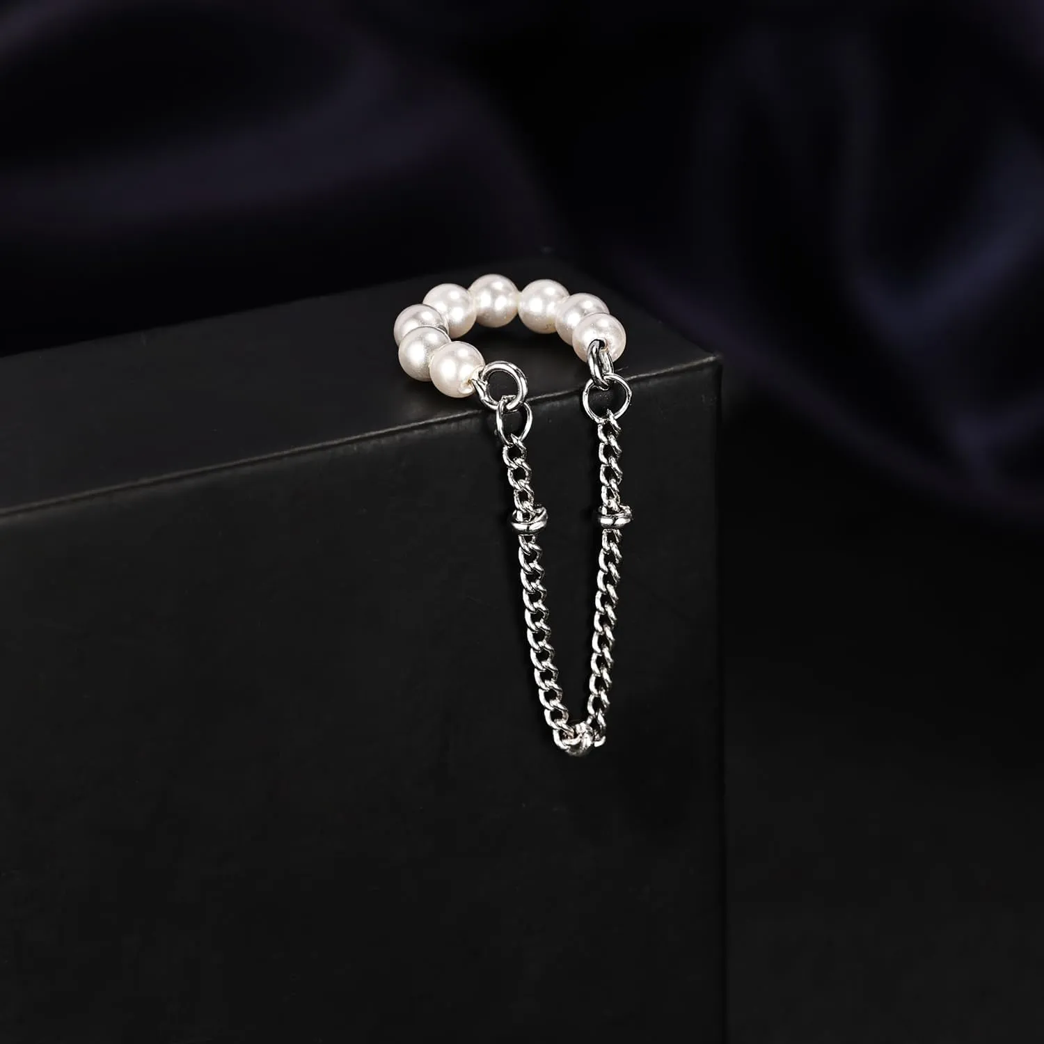 AoedeJ Pearl Ear Cuffs Non Piercing Earrings Ear Cuff Earrings for Women Silver Ear Cuff With Chain Cuff Earrings for Women No Piercing