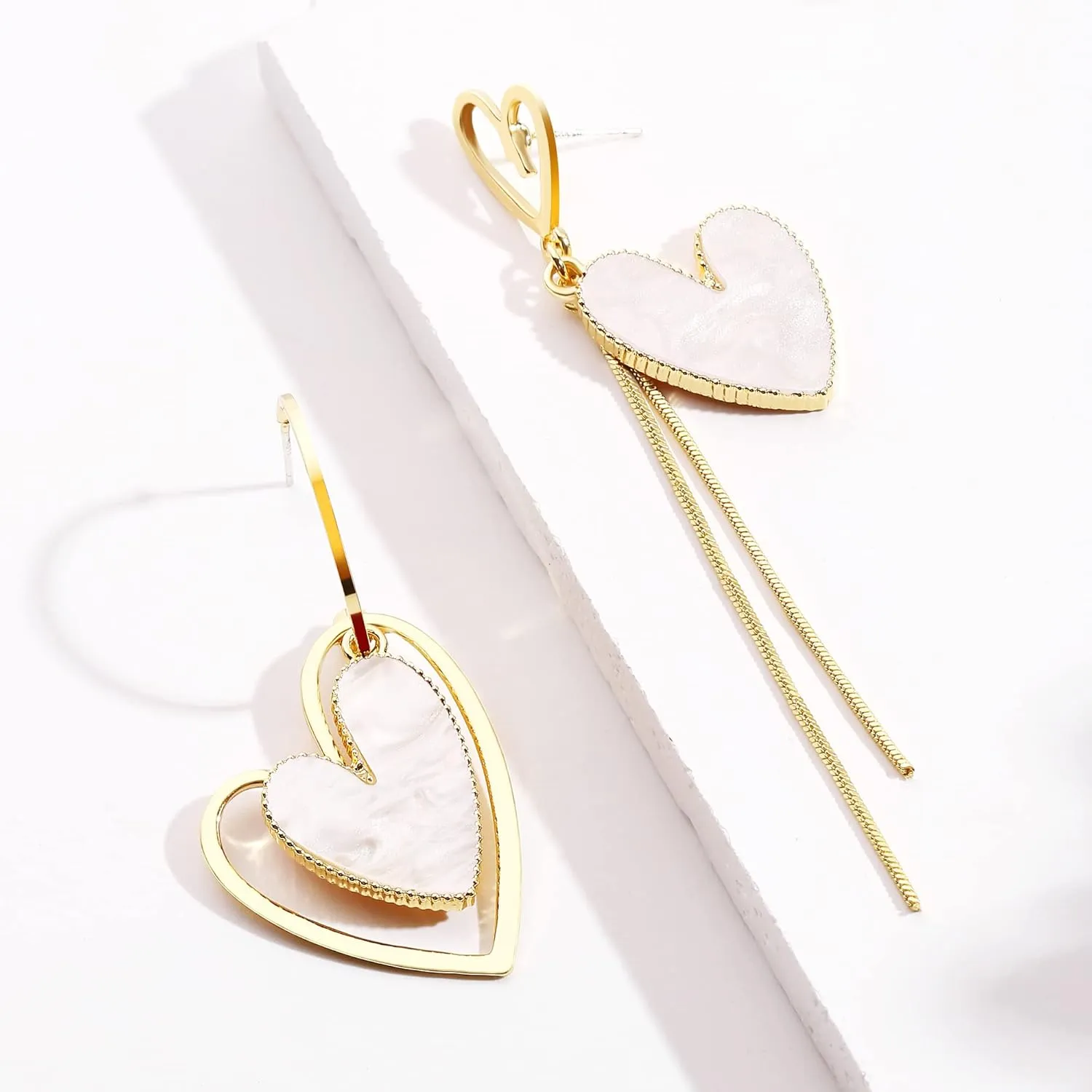 Asymmetrical Heart Earrings Heart Drop Earrings Heart Dangle Earrings For Women Birthday