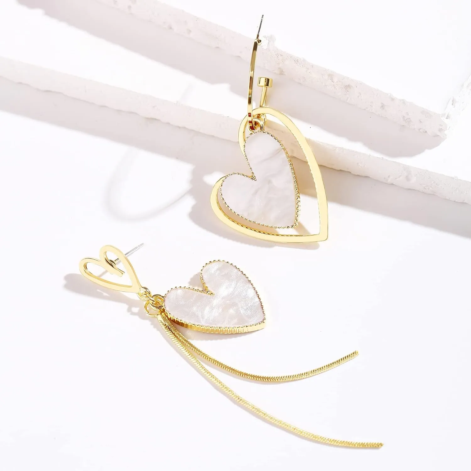 Asymmetrical Heart Earrings Heart Drop Earrings Heart Dangle Earrings For Women Birthday