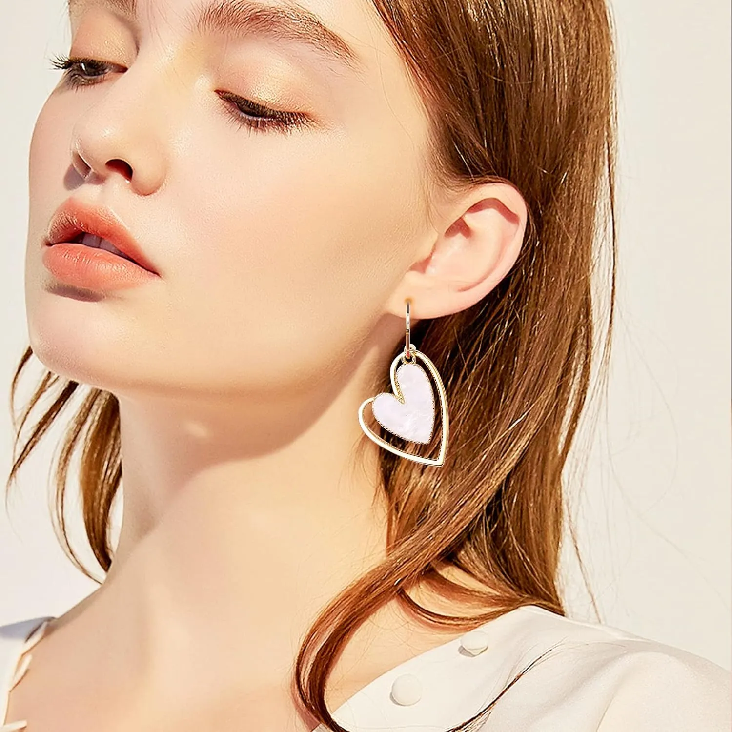 Asymmetrical Heart Earrings Heart Drop Earrings Heart Dangle Earrings For Women Birthday