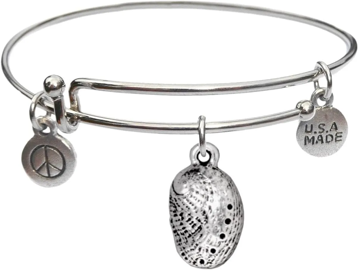 Bangle Bracelet and Silver Abalone Charm Charm