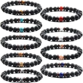 Beaded Bracelets for Men Women His and Hers Couples Bracelets Elastic Stretch Mens Womens Bracelet