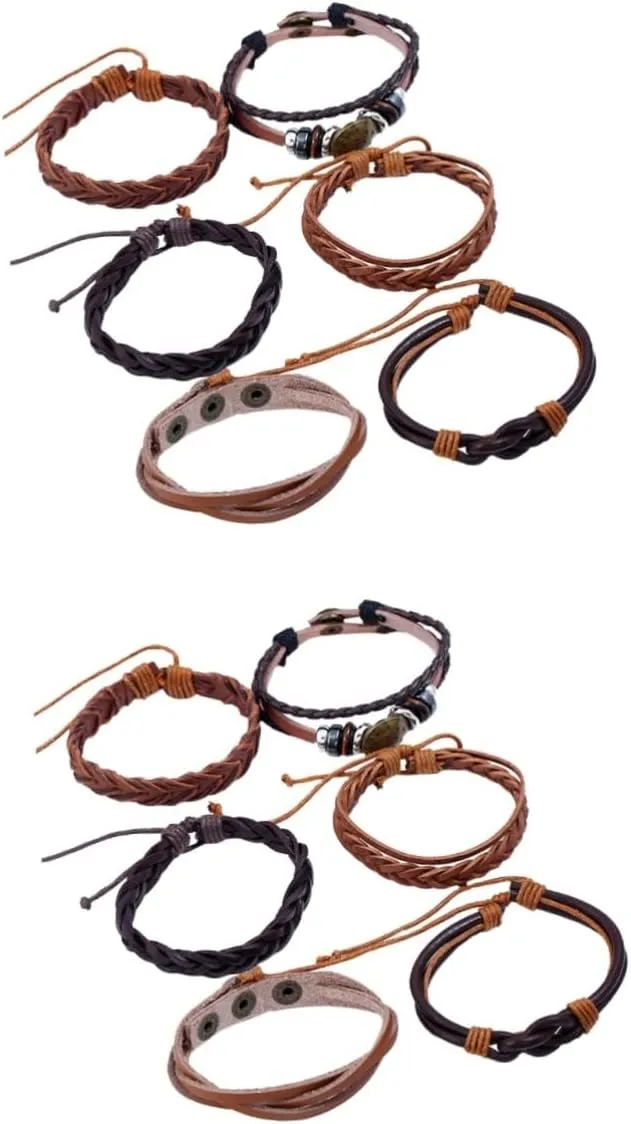 Beaupretty DIY Hip Hop Woven Cowhide Bracelet for Men Stylish Hand Chains for Special Occasions Unique Fashion