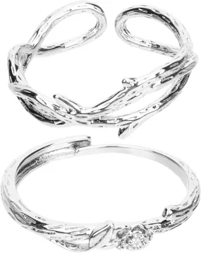 BESPORTBLE 2pcs Thorn Rose Couple Rings Romantic Matching Promise Rings for Couples Valentine's Day Loved Ones
