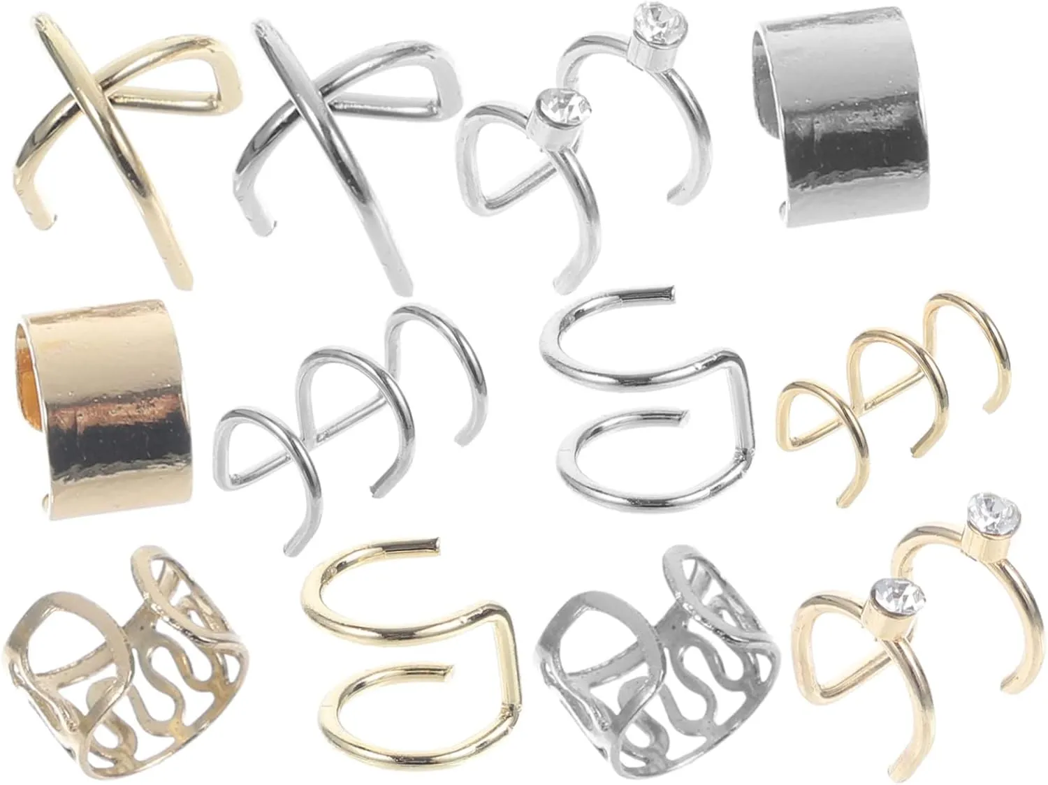 BESTYASH 24pcs Ear Wrap Earrings Hair for Women Non Pierced Ear Jewelry Styles for Parties Daily Wear