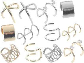 BESTYASH 24pcs Ear Wrap Earrings Hair for Women Non Pierced Ear Jewelry Styles for Parties Daily Wear