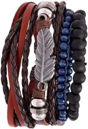 BESTYASH Bracelet Leather Woven Bracelet Chic and Eye-catching Perfect Present for Birthday Valentines Mothers Day