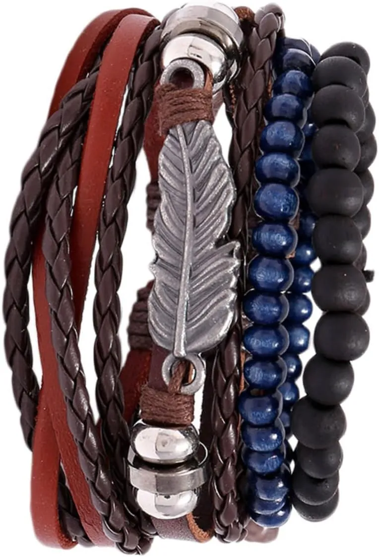 BESTYASH Bracelet Leather Woven Bracelet Chic and Eye-catching Perfect Present for Birthday Valentines Mothers Day
