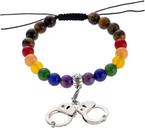 BESTYASH Pride Hand Chain Bracelet Six Color Rainbow Beaded Women's Fashion Accessory Hand Chain Bracelet