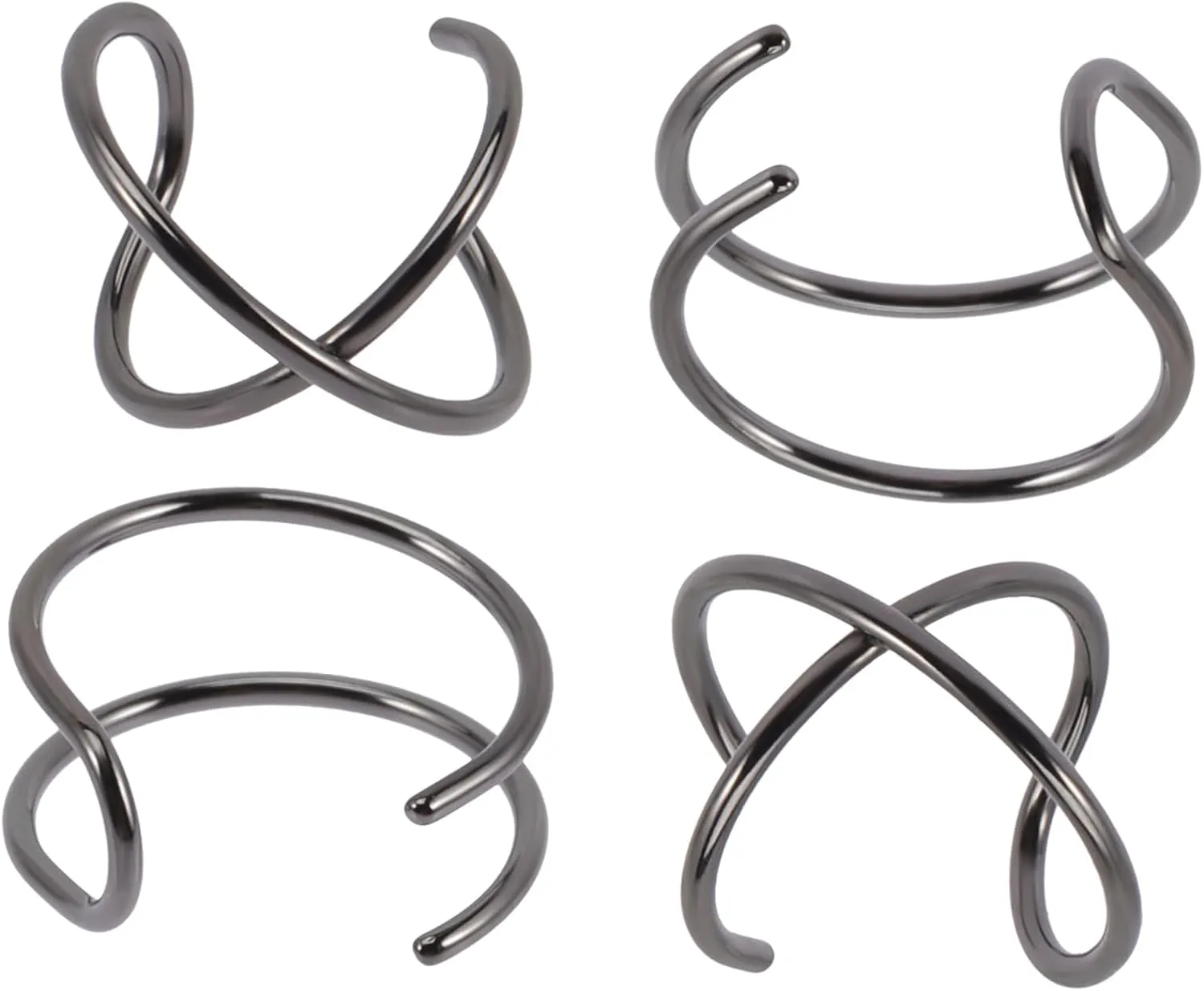 BESTYASH Simple Lines Ear Cuff Earrings 2 Pairs Fake Helix Ear Cuff Comfortable Non Piercing Earrings