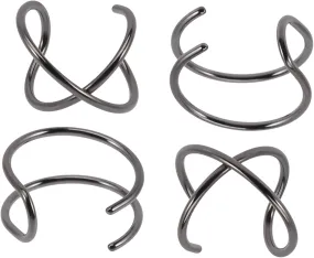 BESTYASH Simple Lines Ear Cuff Earrings 2 Pairs Fake Helix Ear Cuff Comfortable Non Piercing Earrings