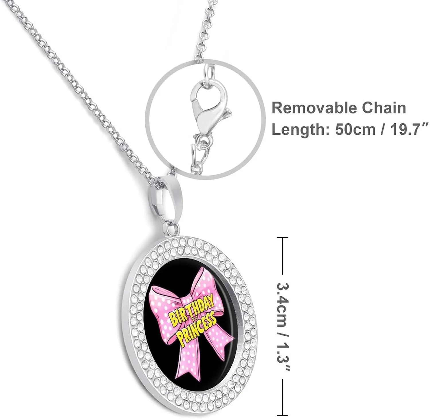 Birthday Princess Colorful Diamond Necklace Dainty Round Pendant Necklaces Jewelry Gifts for Women