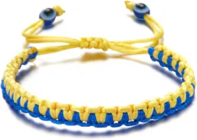 Blue Yellow Bracelet Handmade Braided Flag Bracelet Help Stand Blue and Yellow Wristband Bangle Ukrainian yellow and blue bracelet