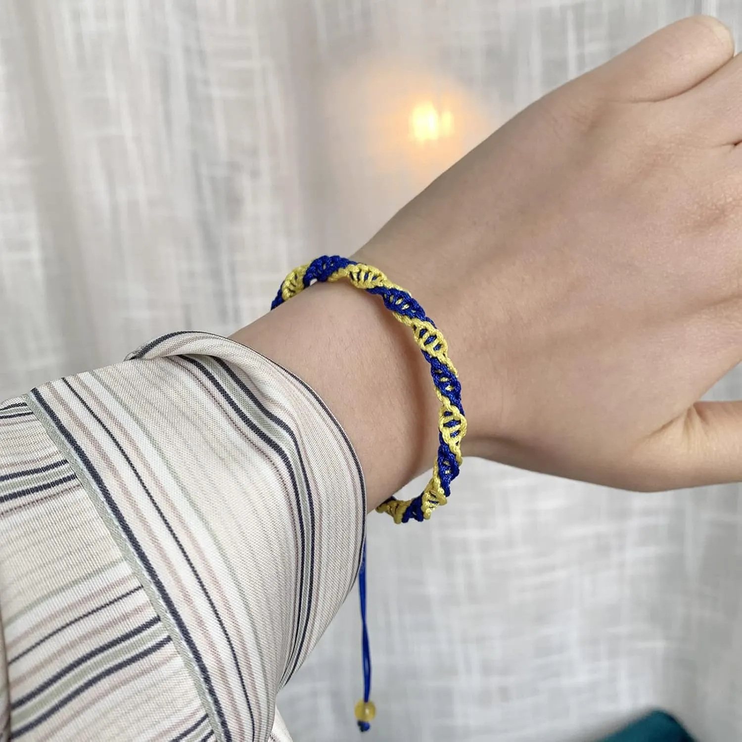 Blue Yellow Bracelet Handmade Braided Flag Bracelet Help Stand Blue and Yellow Wristband Bangle Ukrainian yellow and blue bracelet