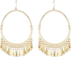 Bohemian Boho Tassel Dangle Drop Earrings for Women  Lightweight Filigree Gypsy Coin Chandelier Disc Charm Hoops  included Gift Box