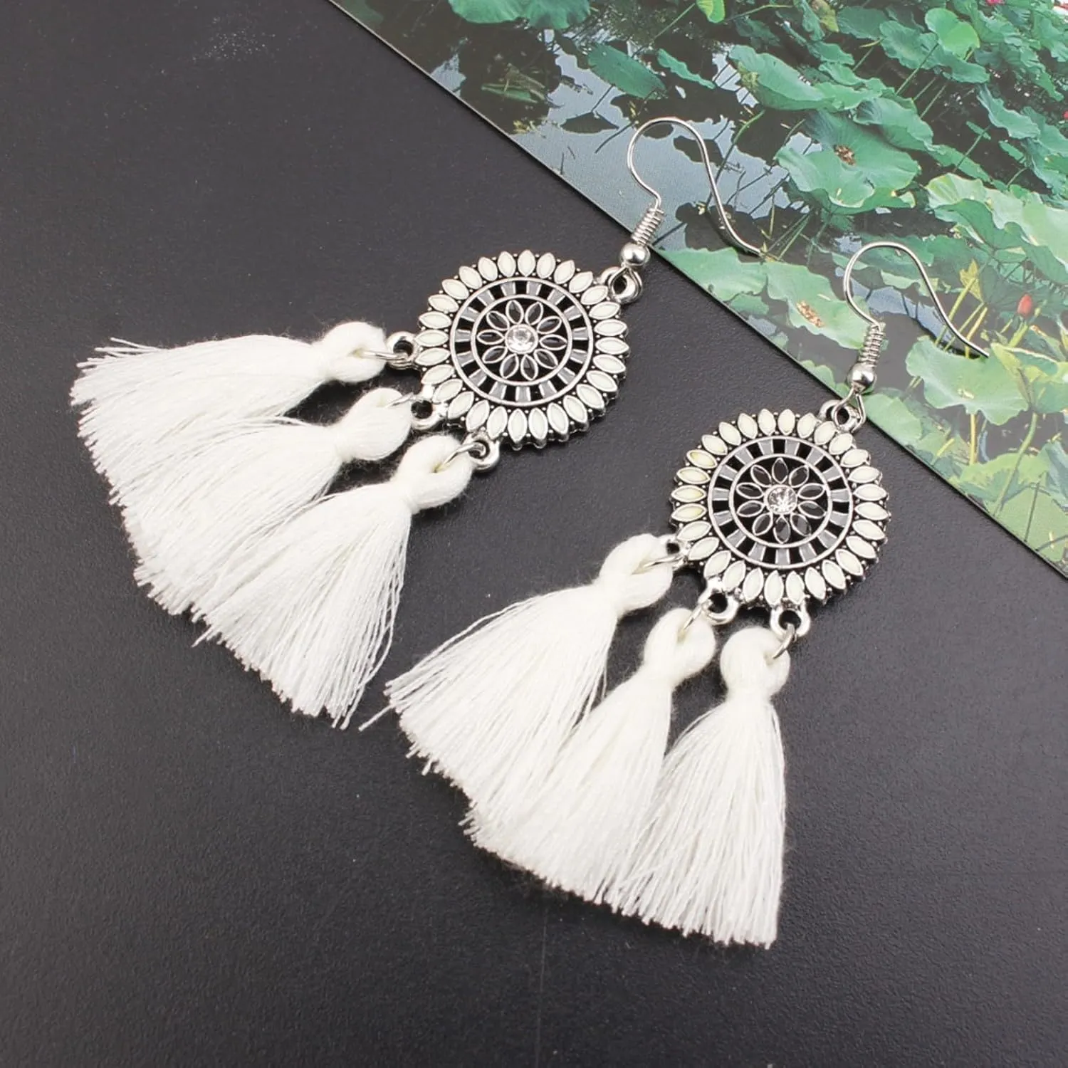 Bohemian Long Tassel Earrings for Women, Colorful Fringe Beach Statement Earrings Jewelry Gifts