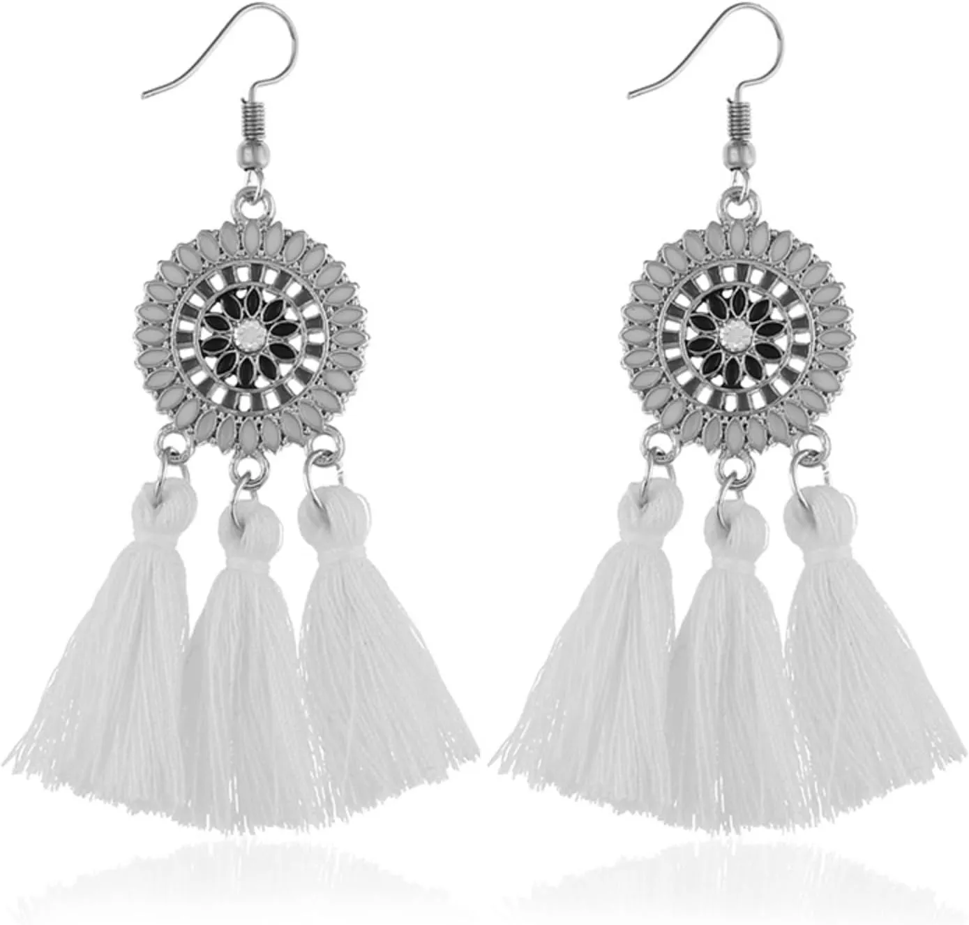 Bohemian Long Tassel Earrings for Women, Colorful Fringe Beach Statement Earrings Jewelry Gifts