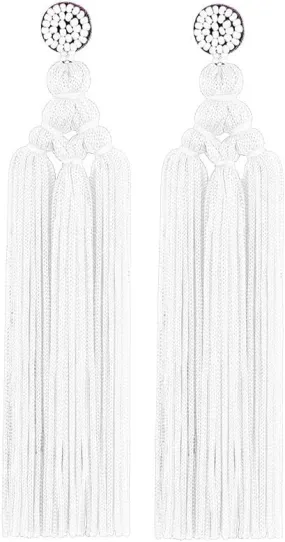 Bohemian Tassel Earrings for Women Dangling Chandelier Boho Statement Layer Earrings Long Woven Large Thread Fringe Drop Earrings