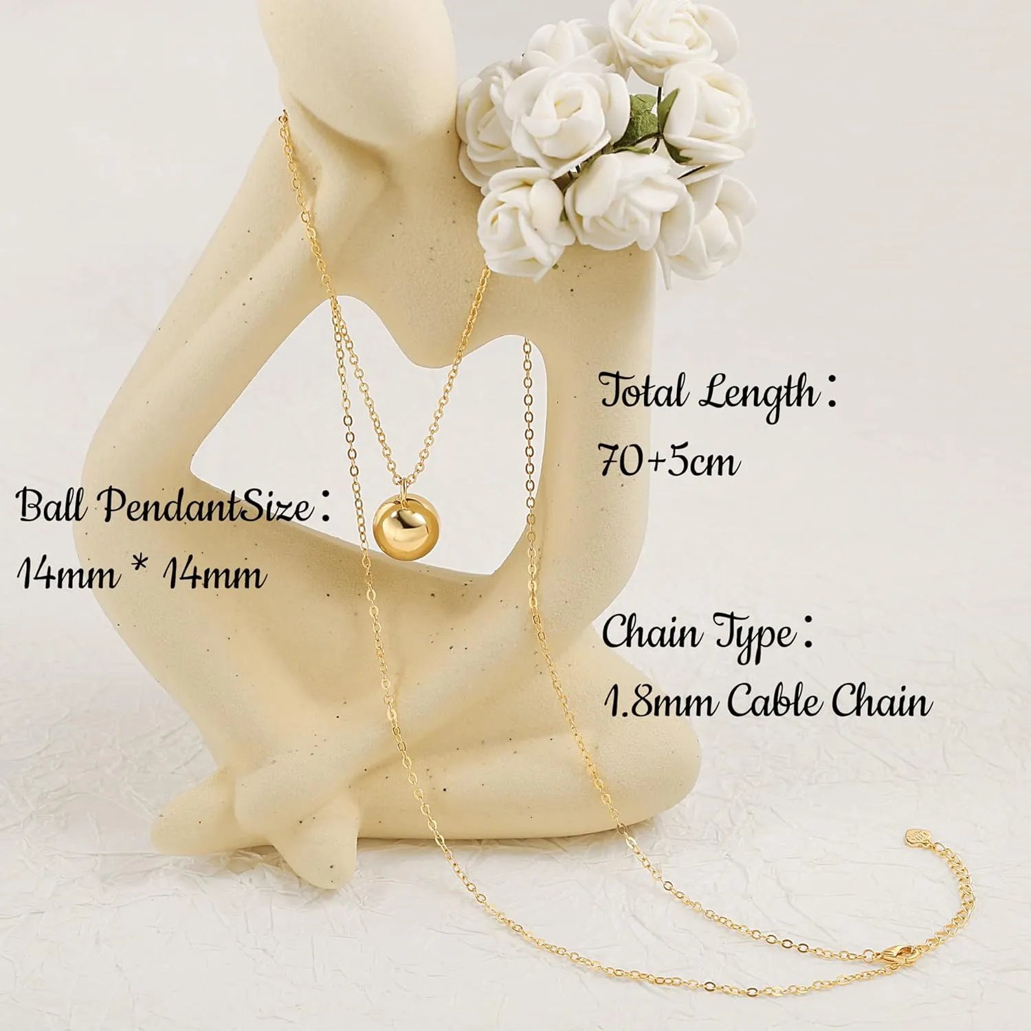 CANEVINKA 18K Gold Plated Pendant Long Chain Necklace Sweater Necklace Fashion Jewelry for Women