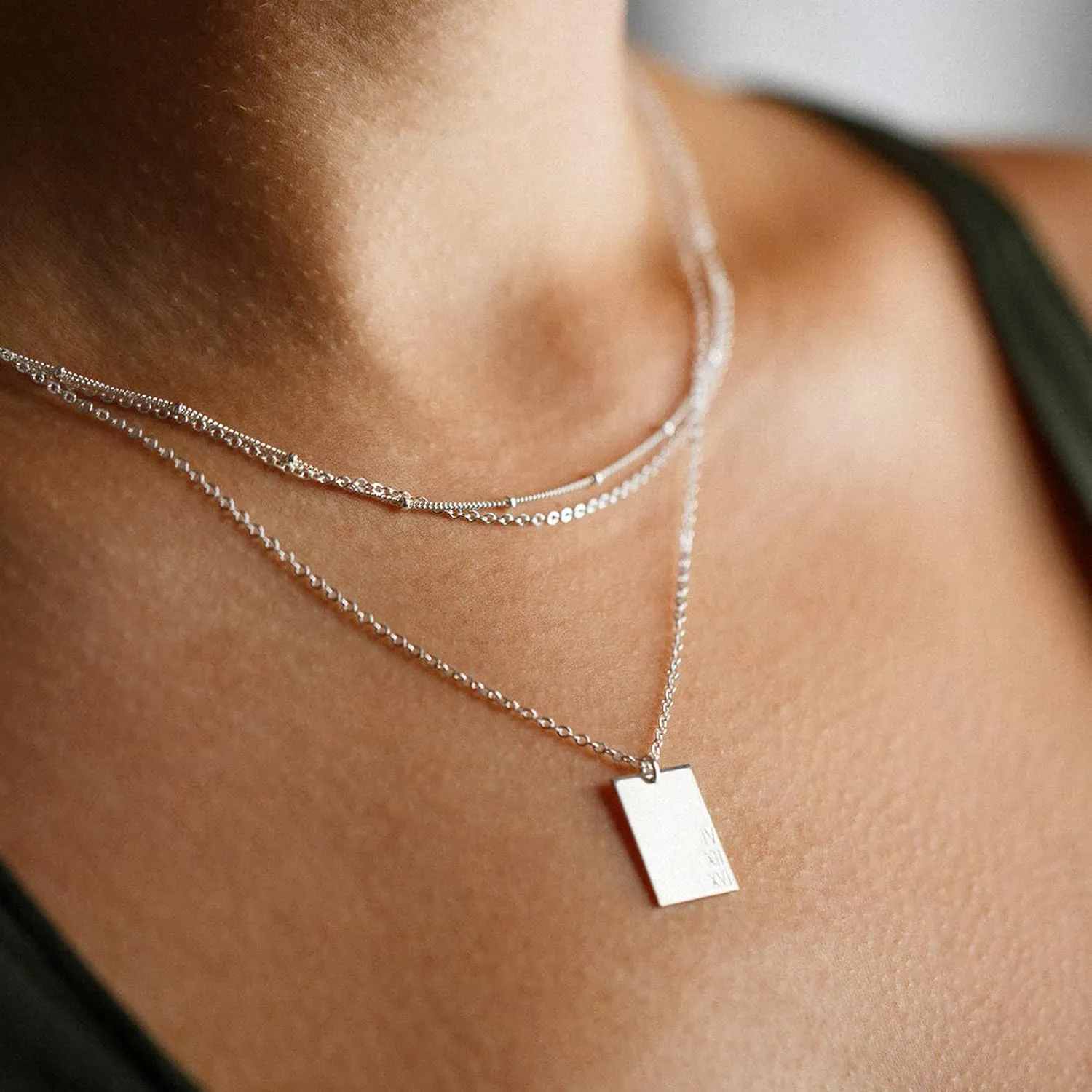 CHESKY Dainty Gold Necklace for Women, Trendy 14k Gold Plated/Sterling Silver Satellite Choker Necklace Thin Beaded Layered Choker Necklaces Discs Paperclip Chain Necklaces Womens Simple Jewelry Gift