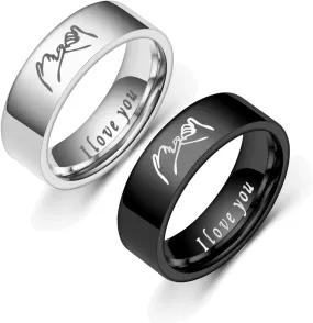 choice of all 2PCS Pinky Promise Ring for Couples Matching Pinky rings for Friendship I Love You Wedding Bands Rings for Women Men Couple (Promise Ring-9)