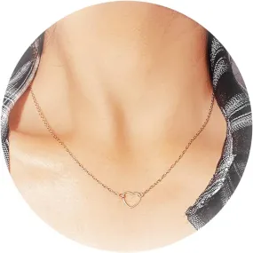 choice of all Dainty Heart Necklace cute Heart Pendant Choker Necklaces Open Heart Chain Necklace for Women Girls Jewelry Necklace Gifts