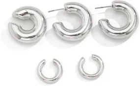 Chunky Gold Ear Cuffs Earrings for Women Silver Ear Cuffs Non Piercing Hoop Earring Clip On Huggie Hoop Earrings Cartilage Wrap Cuff Earrings