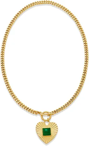 Chunky Heart Necklace Sunburst Heart Pendant Necklace Vintage Statement Necklace for Women Gold Chunky Toggle Necklace
